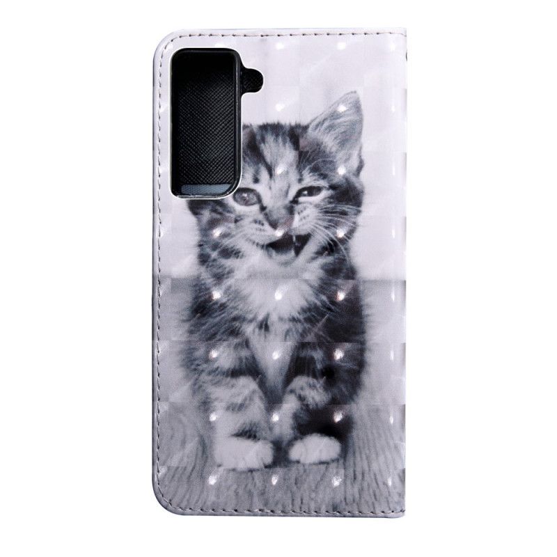 Flip Case Leren Samsung Galaxy S21 Plus 5G Negeer Het Kitten