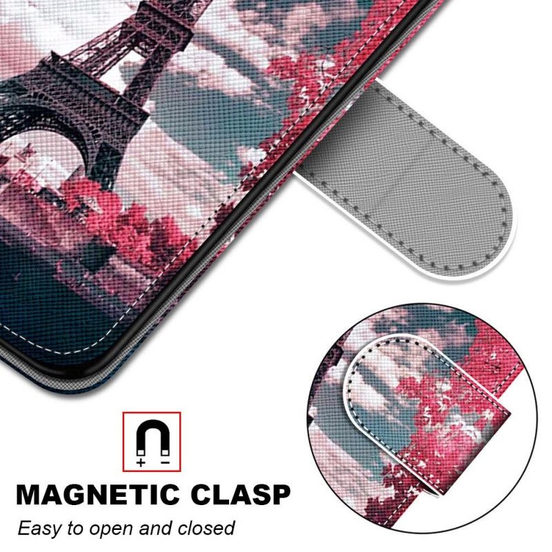 Flip Case Leren Samsung Galaxy S21 Plus 5G Parijs In Bloei