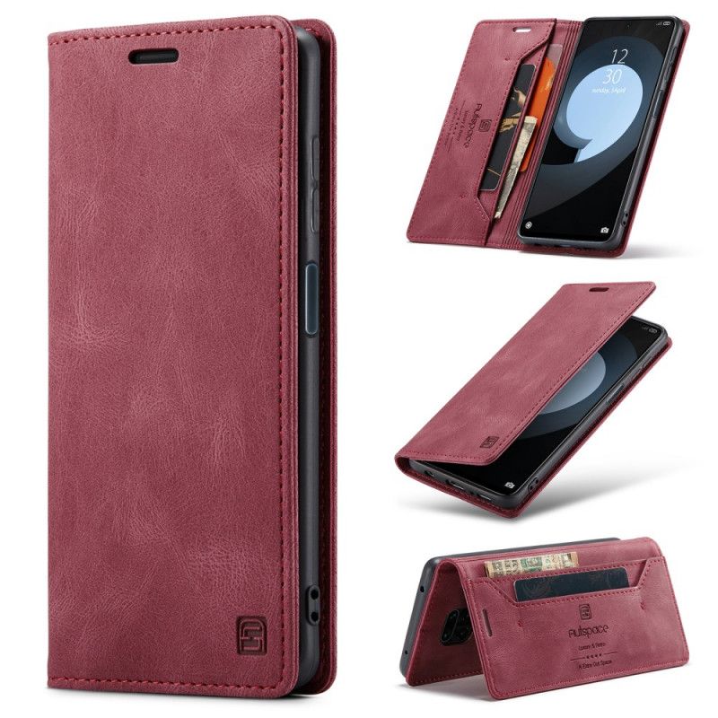 Folio-hoesje voor Samsung Galaxy S21 Plus 5G Rood Zwart Autspace Rfid-Reeks