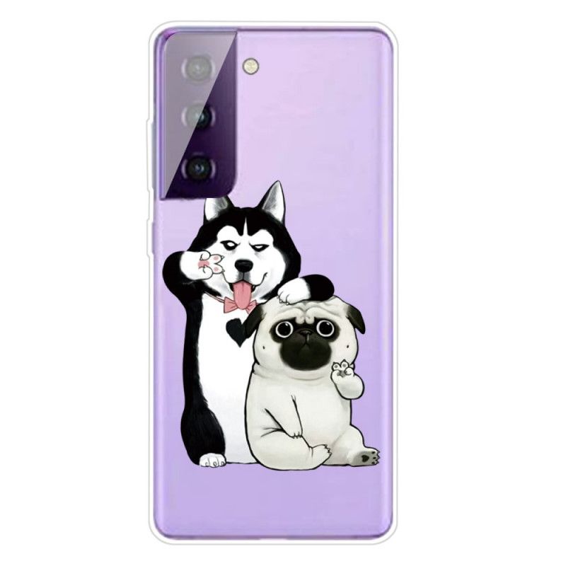 Hoesje voor Samsung Galaxy S21 Plus 5G Grappige Honden