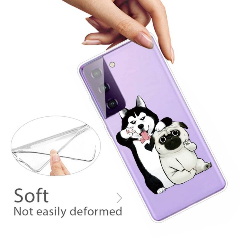 Hoesje voor Samsung Galaxy S21 Plus 5G Grappige Honden