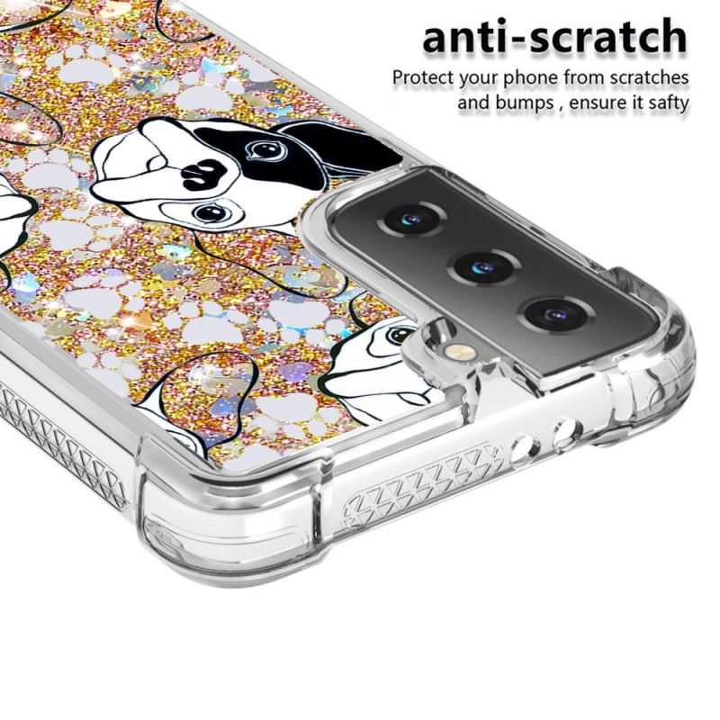 Hoesje voor Samsung Galaxy S21 Plus 5G Mr Hond Glitter