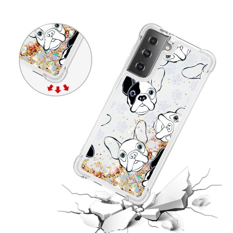 Hoesje voor Samsung Galaxy S21 Plus 5G Mr Hond Glitter