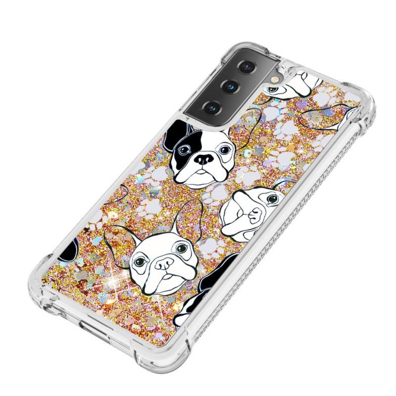 Hoesje voor Samsung Galaxy S21 Plus 5G Mr Hond Glitter