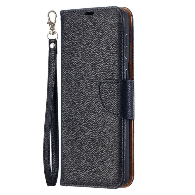 Leren Hoesje Samsung Galaxy S21 Plus 5G Grijs Zwart Lychee Schuine Flap