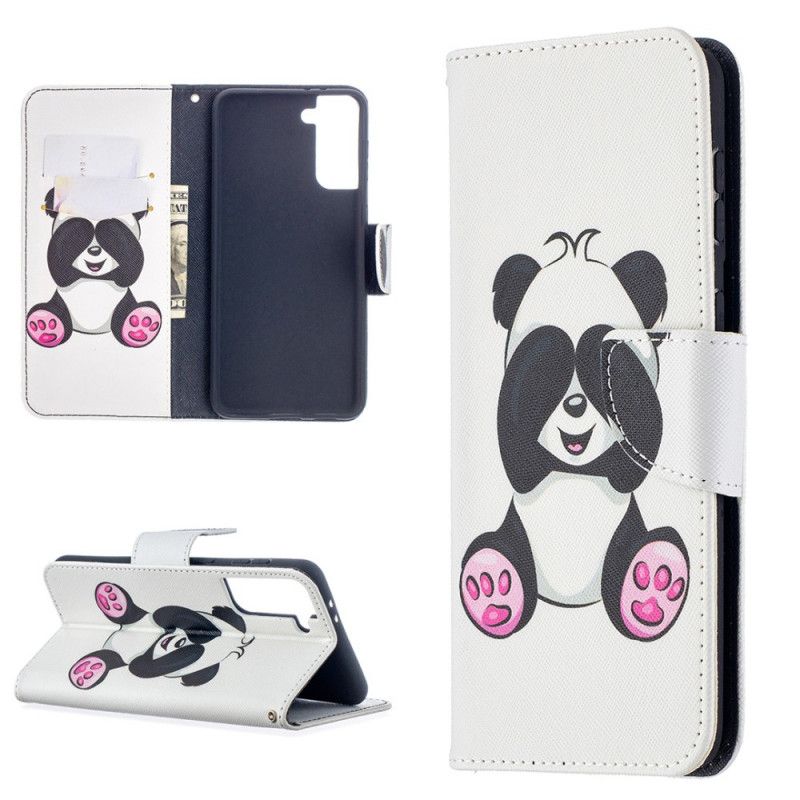 Leren Hoesje Samsung Galaxy S21 Plus 5G Leuke Panda