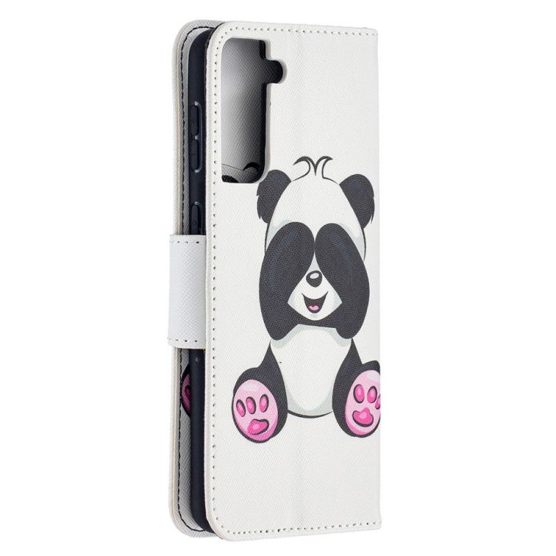 Leren Hoesje Samsung Galaxy S21 Plus 5G Leuke Panda