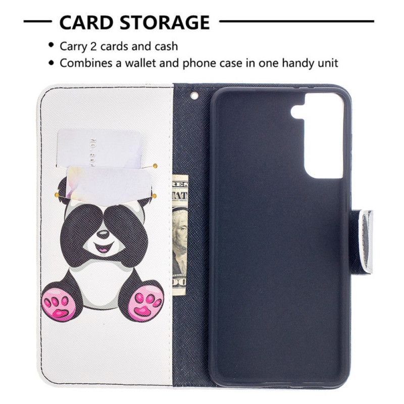 Leren Hoesje Samsung Galaxy S21 Plus 5G Leuke Panda