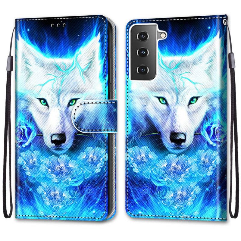 Leren Hoesje Samsung Galaxy S21 Plus 5G Magische Wolf