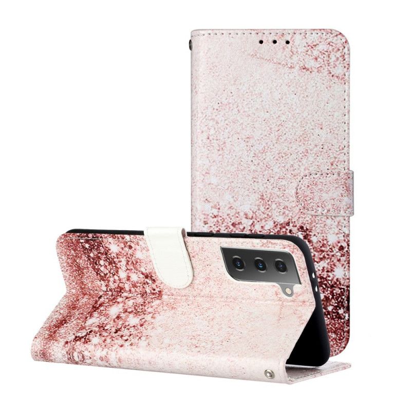 Leren Hoesje voor Samsung Galaxy S21 Plus 5G Designer Pailletten