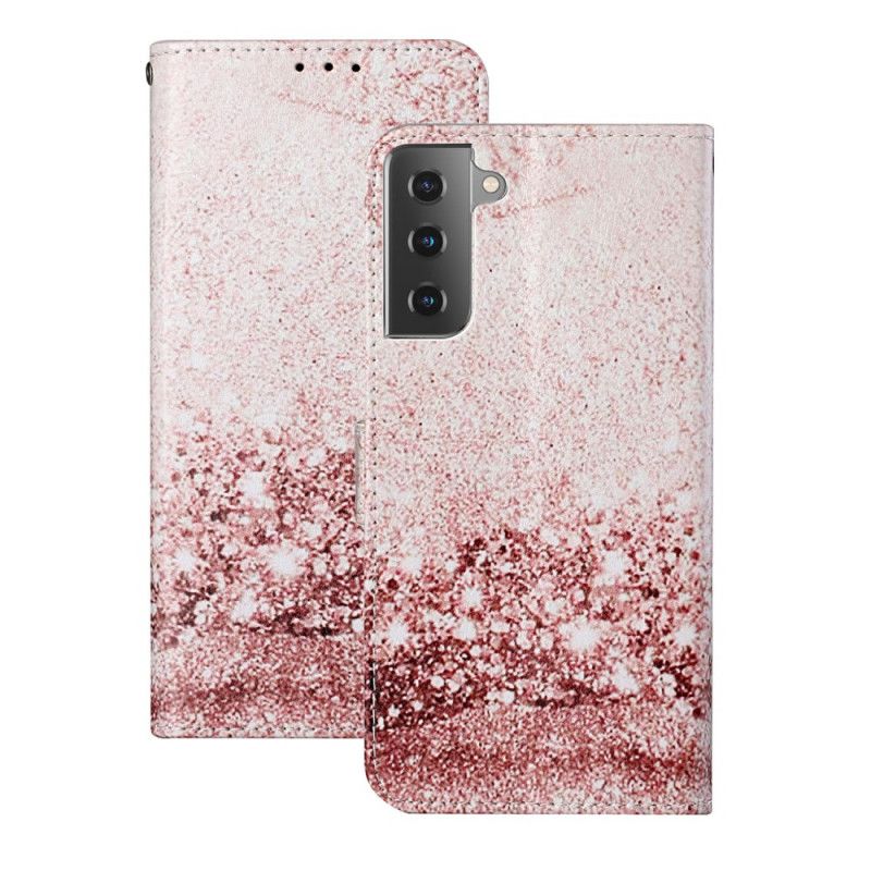 Leren Hoesje voor Samsung Galaxy S21 Plus 5G Designer Pailletten