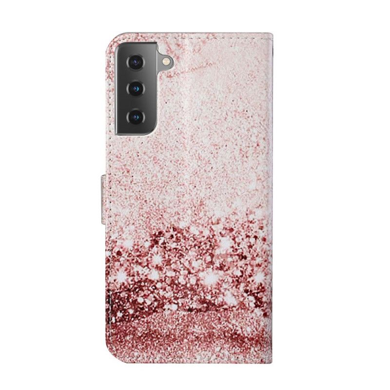 Leren Hoesje voor Samsung Galaxy S21 Plus 5G Designer Pailletten