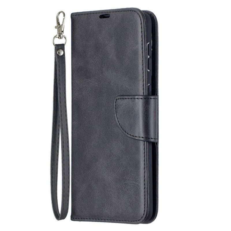 Leren Hoesje voor Samsung Galaxy S21 Plus 5G Grijs Zwart Gladde Schuine Flap