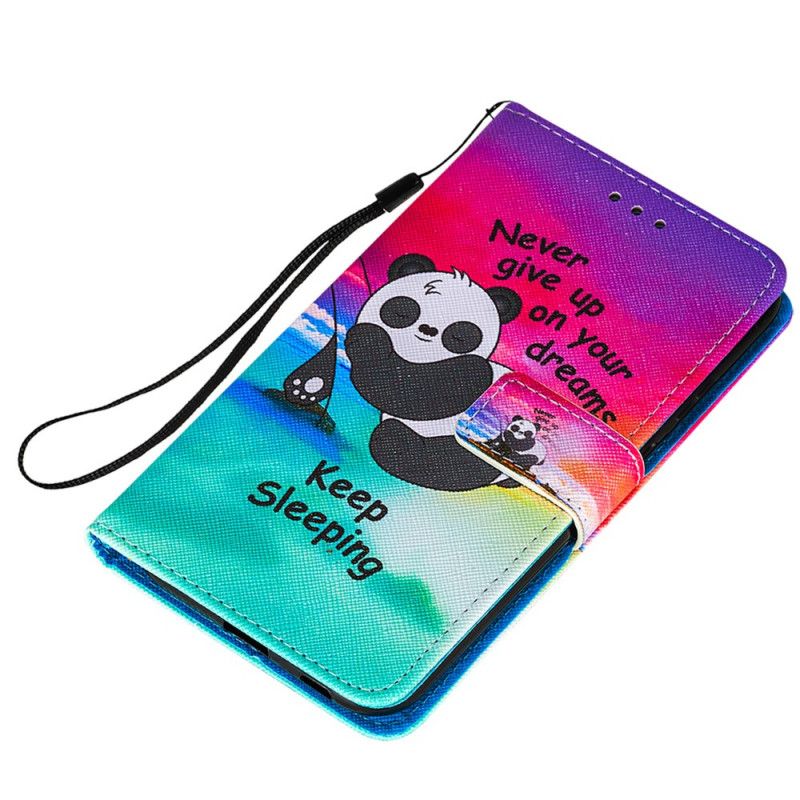 Leren Hoesje voor Samsung Galaxy S21 Plus 5G Slapende Panda