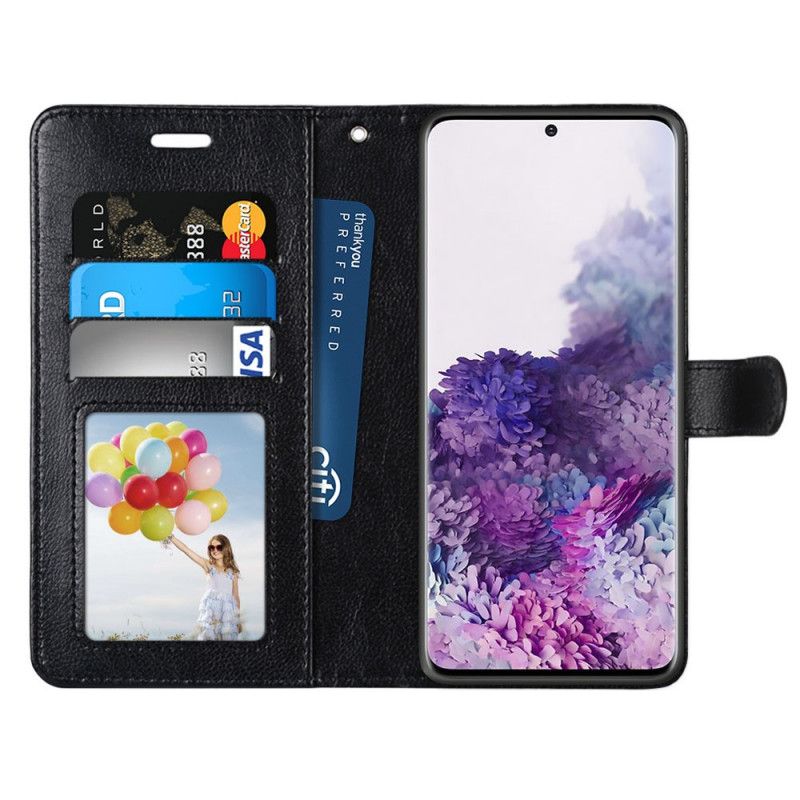 Leren Hoesje voor Samsung Galaxy S21 Plus 5G Wit Zwart Zwart-Wit Leerstijl