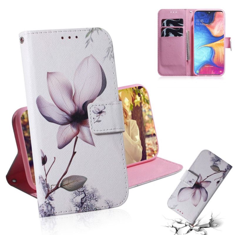 Bescherming Hoesje Samsung Galaxy M21 Telefoonhoesje Oud Roze Bloem