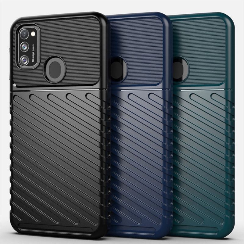 Case Hoesje Samsung Galaxy M21 Groen Zwart Telefoonhoesje Donderreeks