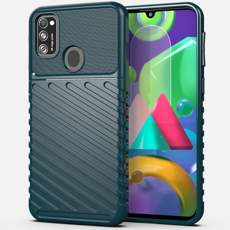 Case Hoesje Samsung Galaxy M21 Groen Zwart Telefoonhoesje Donderreeks