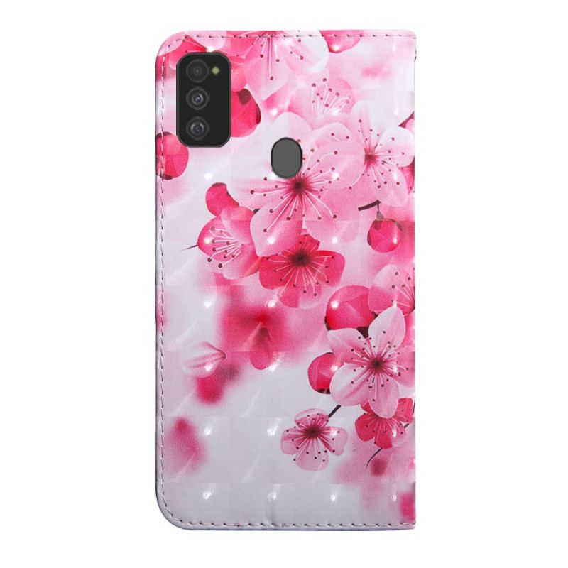 Cover Folio-hoesje Samsung Galaxy M21 Telefoonhoesje Roze Bloemen