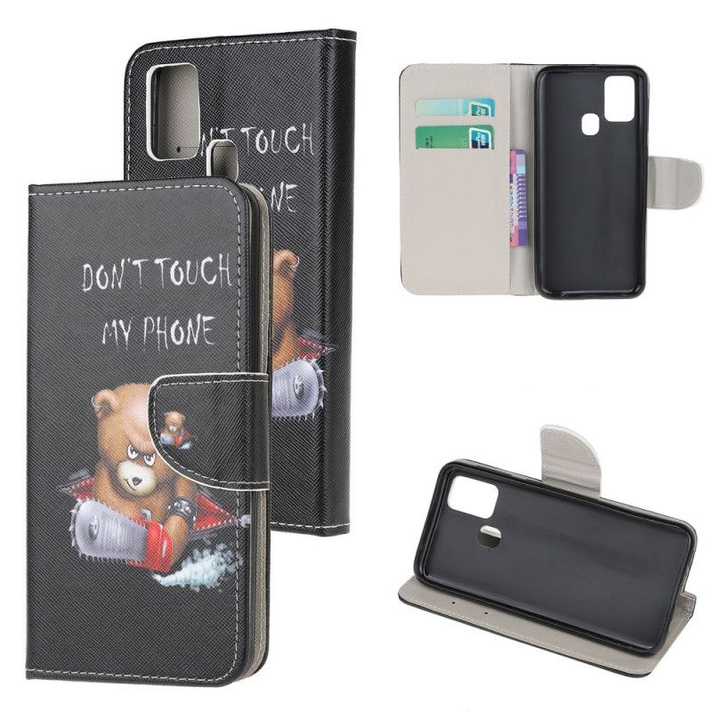 Flip Case Leren Samsung Galaxy M21 Gevaarlijke Beer