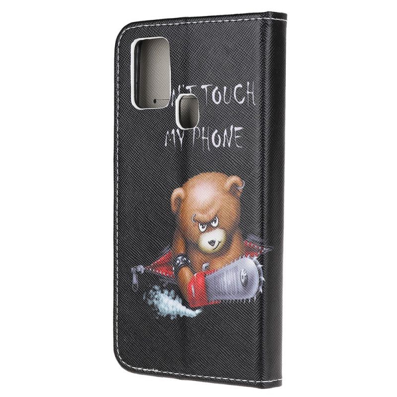 Flip Case Leren Samsung Galaxy M21 Gevaarlijke Beer