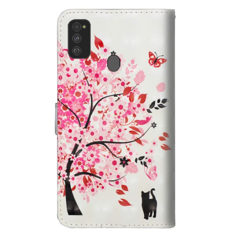 Flip Case Leren Samsung Galaxy M21 Roze Boom