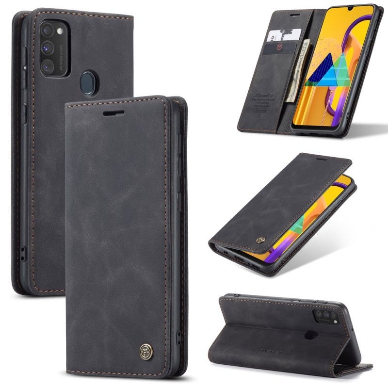 Folio-hoesje Samsung Galaxy M21 Bruin Zwart Kunstlederen Etui