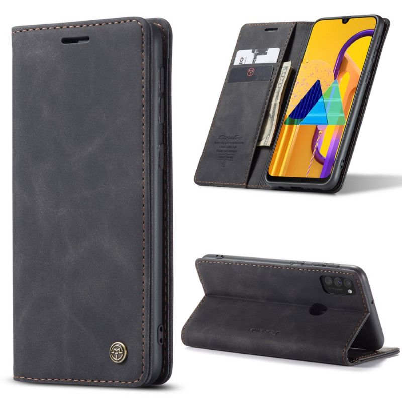 Folio-hoesje Samsung Galaxy M21 Bruin Zwart Kunstlederen Etui