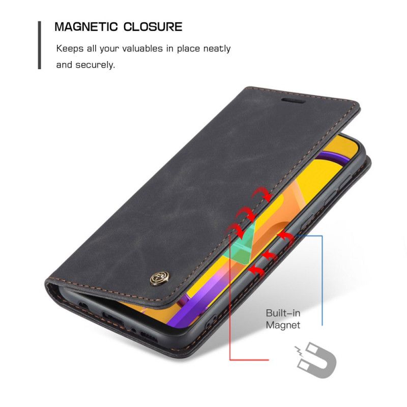 Folio-hoesje Samsung Galaxy M21 Bruin Zwart Kunstlederen Etui