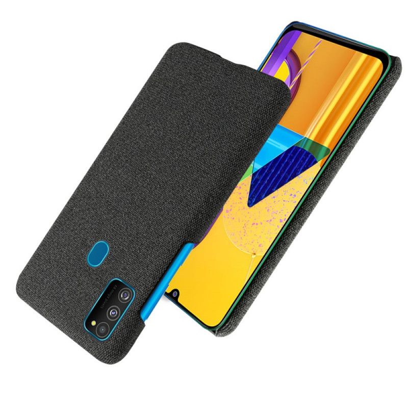 Hoesje voor Samsung Galaxy M21 Grijs Zwart Ksq Stof Textuur