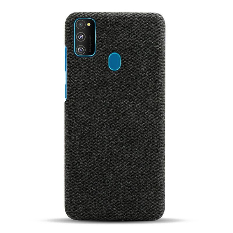 Hoesje voor Samsung Galaxy M21 Grijs Zwart Ksq Stof Textuur