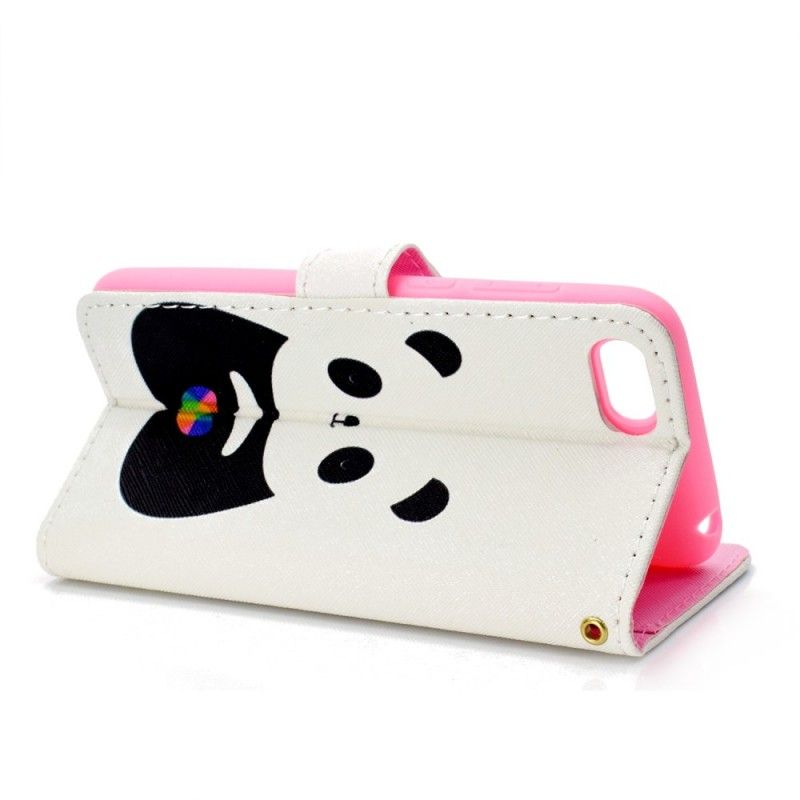 Flip Case Leren Huawei Y5 2018 Panda Liefde