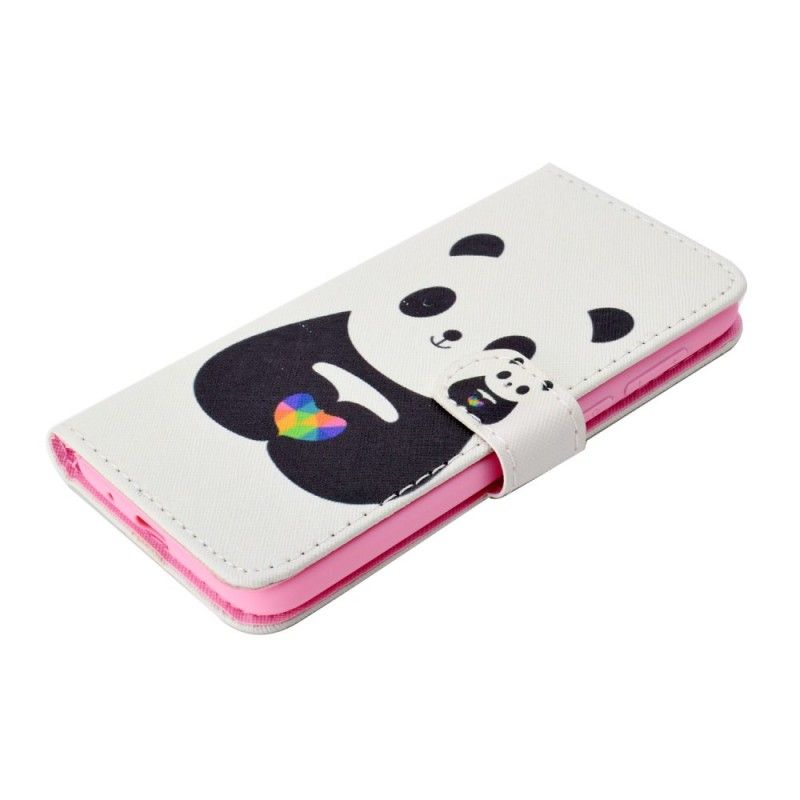 Flip Case Leren Huawei Y5 2018 Panda Liefde