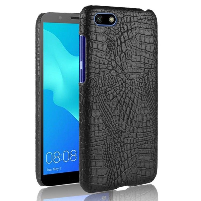 Hoesje Huawei Y5 2018 Donkerblauw Krokodillenhuideffect