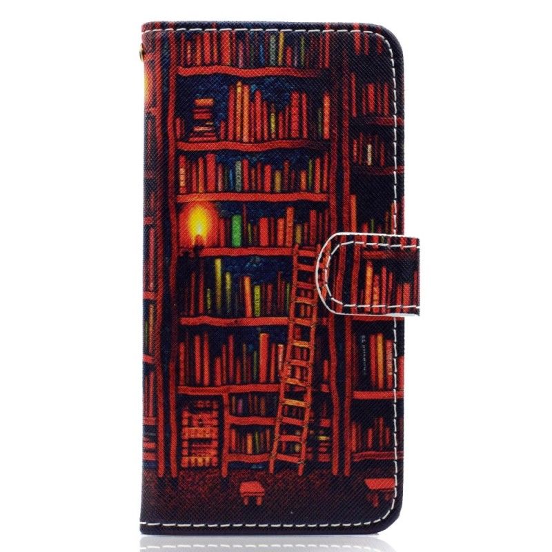 Leren Hoesje voor Huawei Y5 2018 Bibliotheek