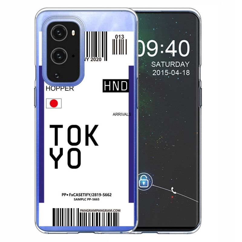 Case Hoesje OnePlus 9 Donkerblauw Zwart Telefoonhoesje Instapkaart Tokyo