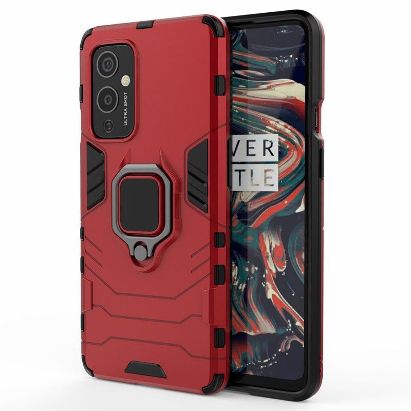 Hoesje OnePlus 9 Rood Zwart Resistente Ring