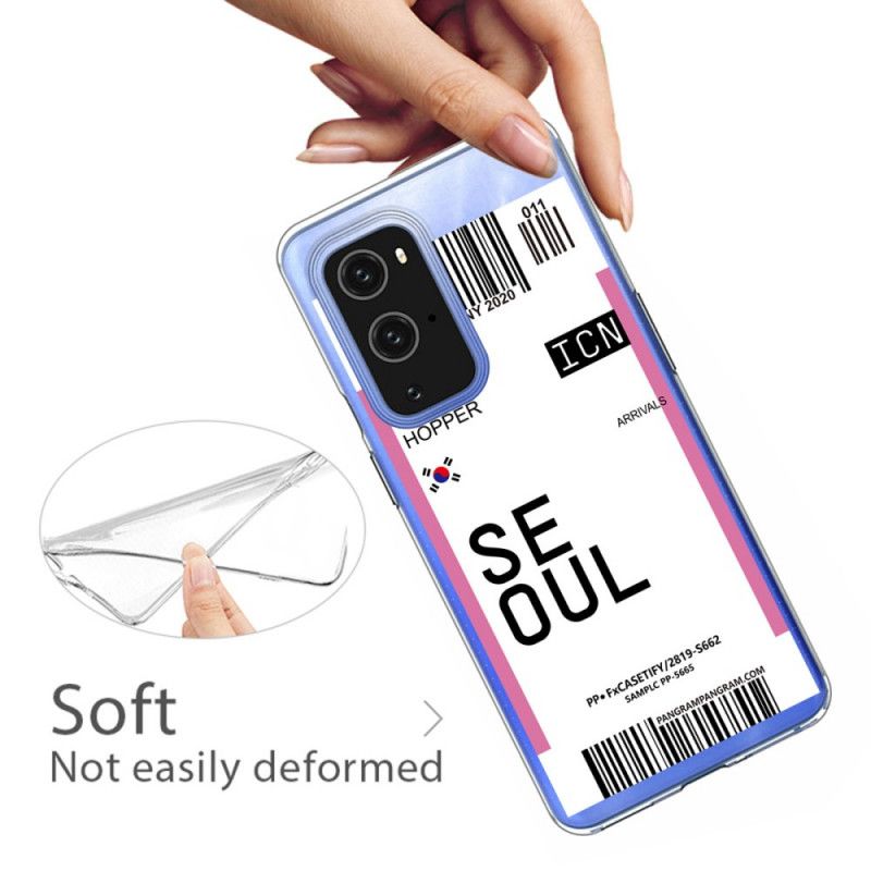Hoesje voor OnePlus 9 Roze Magenta Instapkaart Naar Seoul
