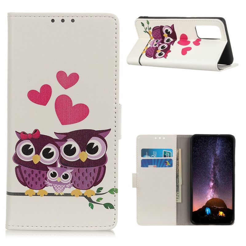 Leren Hoesje OnePlus 9 Telefoonhoesje Uilenfamilie