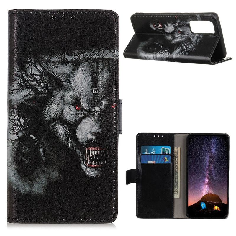 Leren Hoesje OnePlus 9 Telefoonhoesje Weerwolf