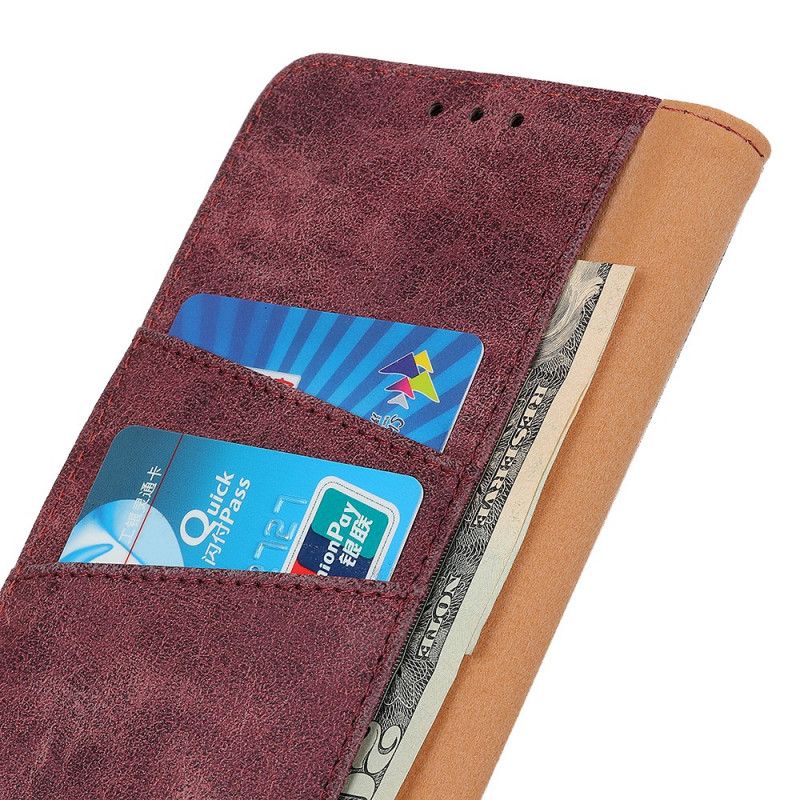 Leren Hoesje voor OnePlus 9 Bruin Grijs Vintage Splitleer