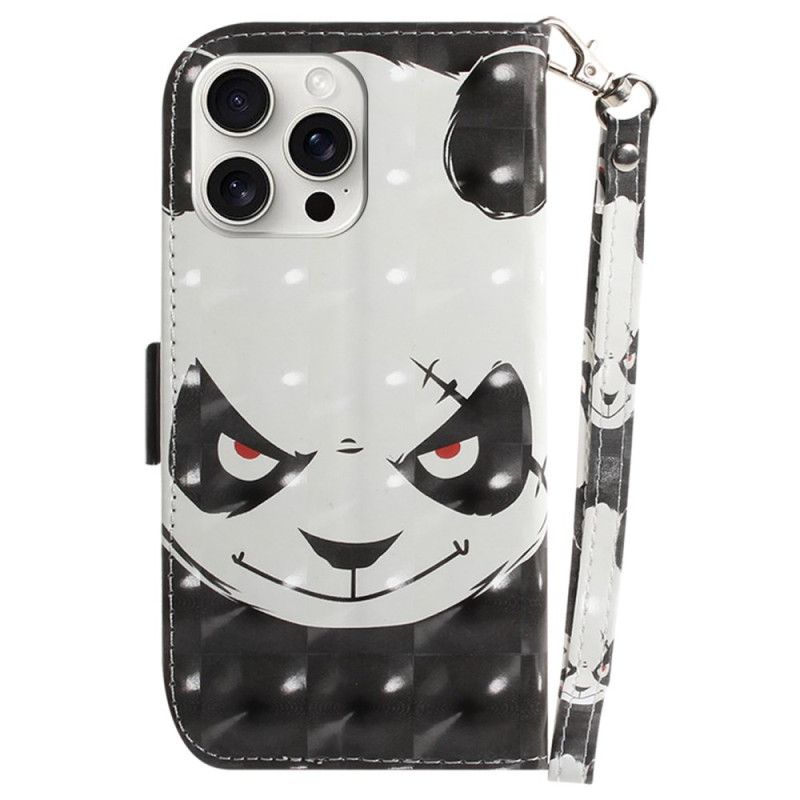 Bescherming Hoesje iPhone 16 Pro Boze Panda Met Riem