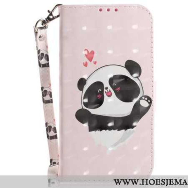 Bescherming Hoesje iPhone 16 Pro Panda Love Met Riempje