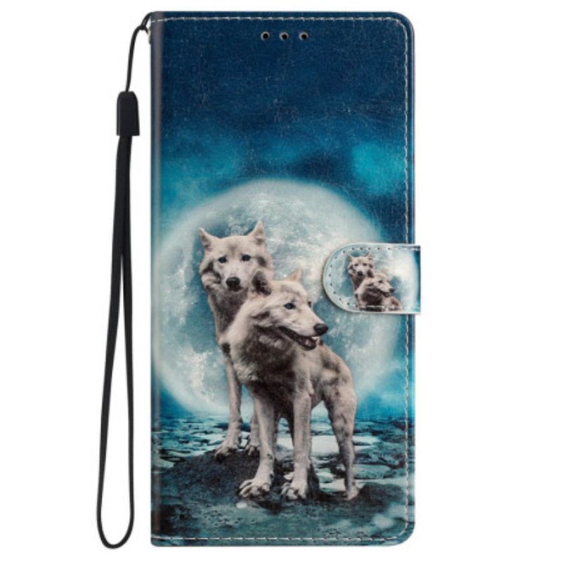 Bescherming Hoesje iPhone 16 Pro Twee Wolven Met Riemen