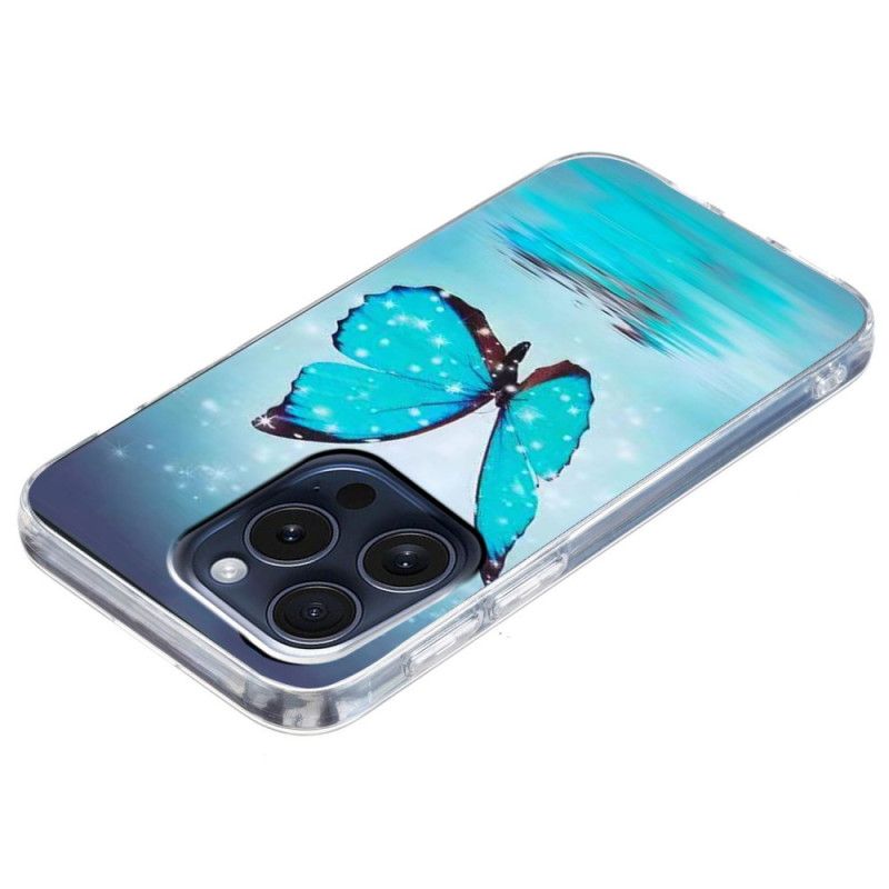 Case Hoesje iPhone 16 Pro Telefoonhoesje Blauwe Vlinder