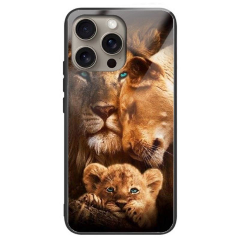 Case Hoesje iPhone 16 Pro Telefoonhoesje Leeuwen Gehard Glas