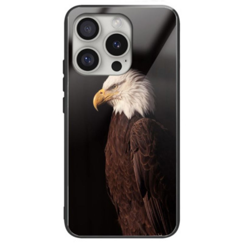 Cover Hoesje iPhone 16 Pro Telefoonhoesje Adelaar Gehard Glas