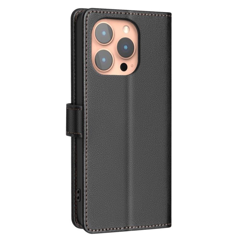 Flip Case Leren iPhone 16 Pro Glad Kunstleer Binfen Kleur