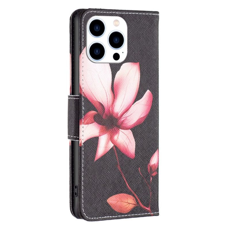 Flip Case Leren iPhone 16 Pro Lotus