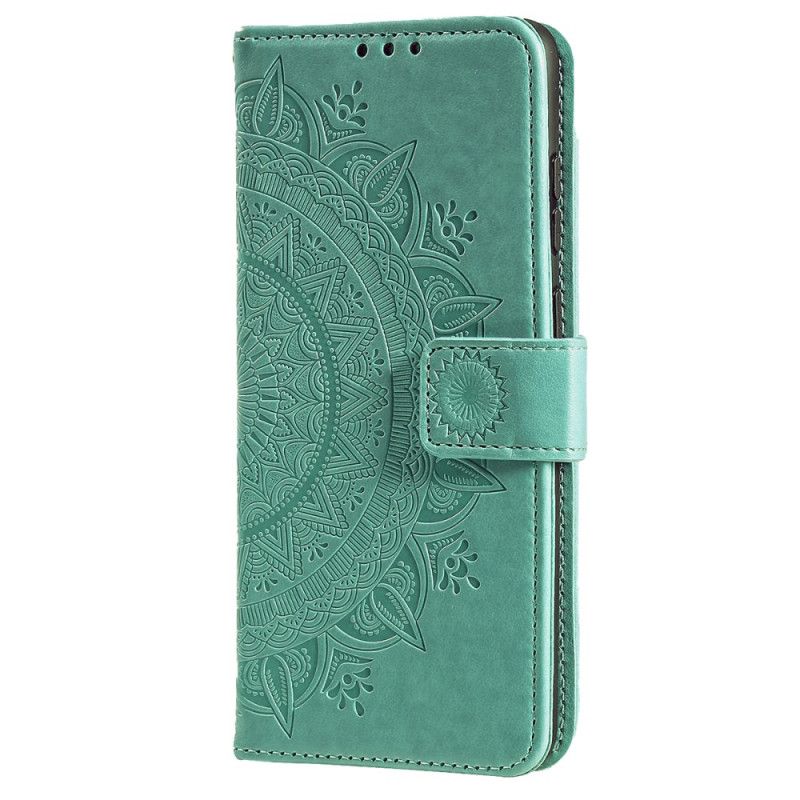 Folio-hoesje iPhone 16 Pro Telefoonhoesje Mandala Zon Met Riem